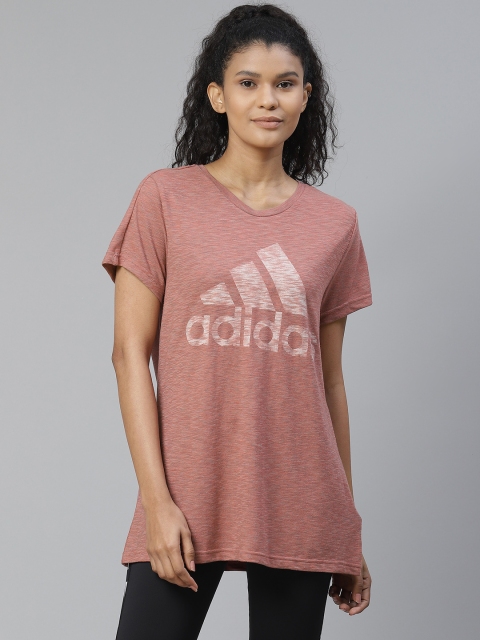 

ADIDAS Women Mauve Off-White Must Have Winner Pure Cotton Brand Logo Print Pure Cotton T-shirt