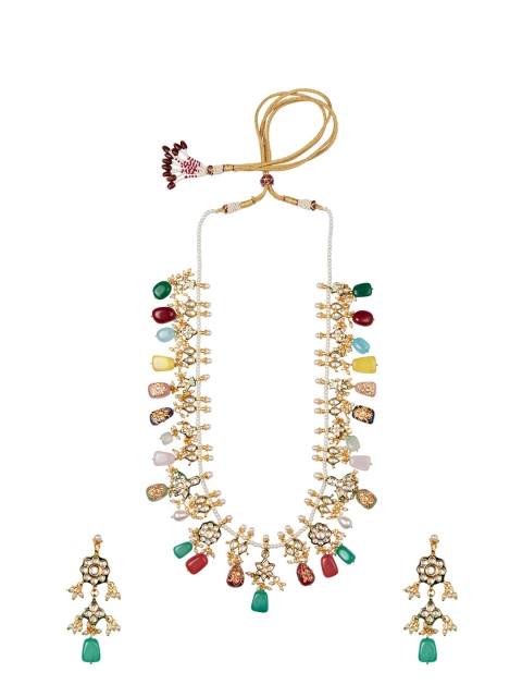 

MORKANTH JEWELLERY Multicoloured Gold-Plated Handcrafted Jewellery Set, Multi