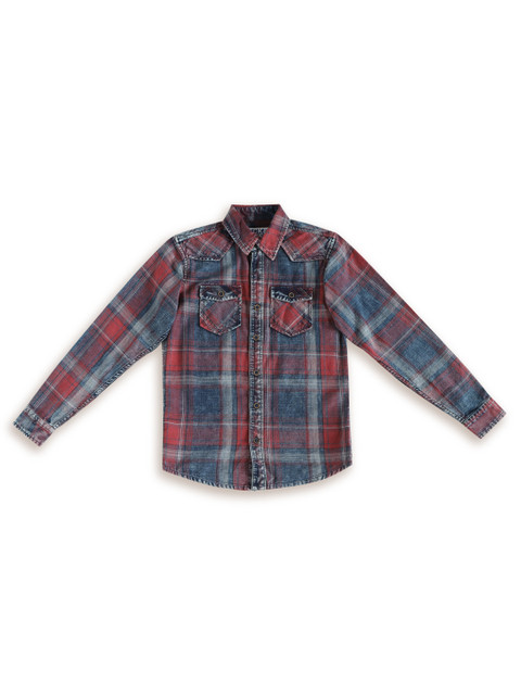 

Jack & Jones Boys Red Slim Fit Checked Casual Shirt