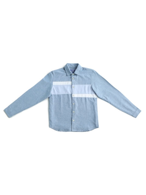 

Jack & Jones Boys Blue Slim Fit Horizontal Stripes Striped Casual Shirt