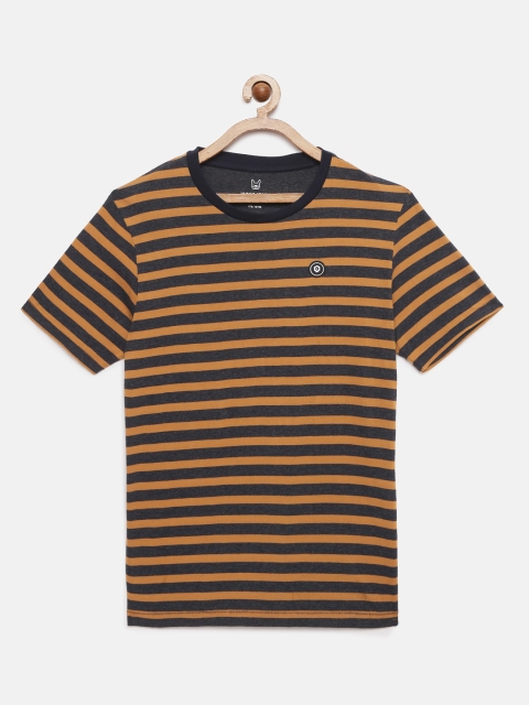 

Jack & Jones Boys Blue & Orange Striped Round Neck T-shirt