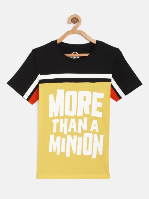

Jack & Jones Boys Yellow & White Minions Pure Cotton Slim Fit T-shirt