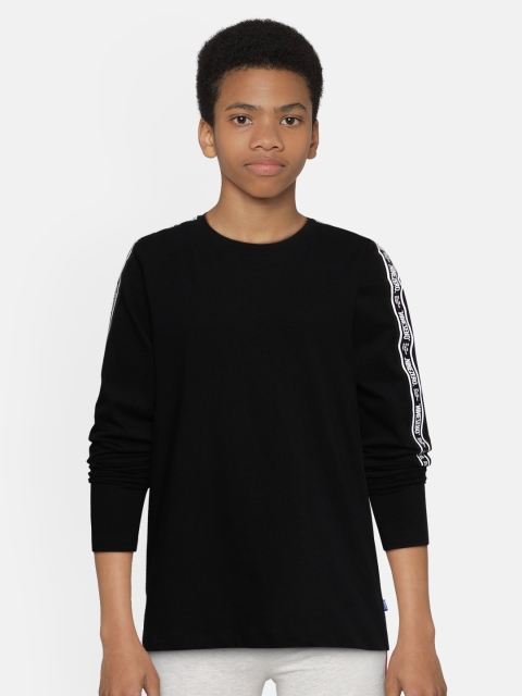 

Jack Jones Boys Black Solid Round Neck Pure Cotton T-shirt
