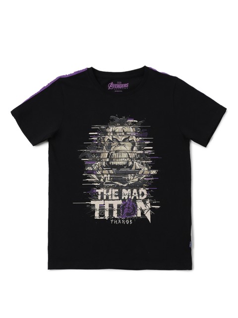 

Jack & Jones Boys Black & White Printed Slim Fit T-shirt