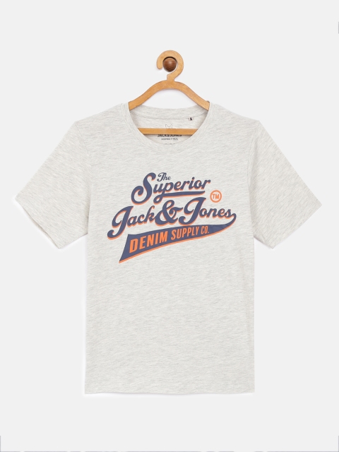 

Jack & Jones Boys White Printed Round Neck T-shirt