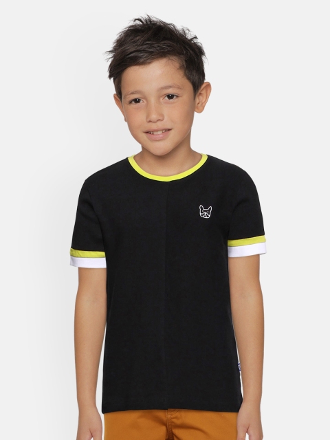 

Jack & Jones Boys Black Solid JCO MOV REBLOCK SS Round Neck Cotton T-shirt