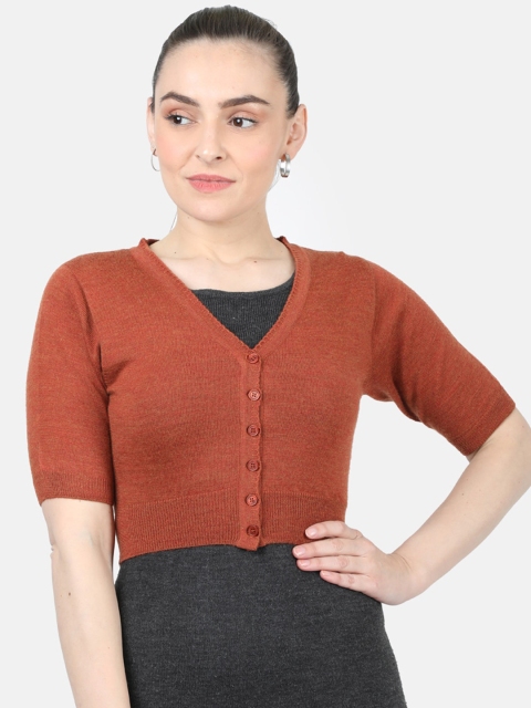

Monte Carlo Women Brown Solid Cardigan Sweater