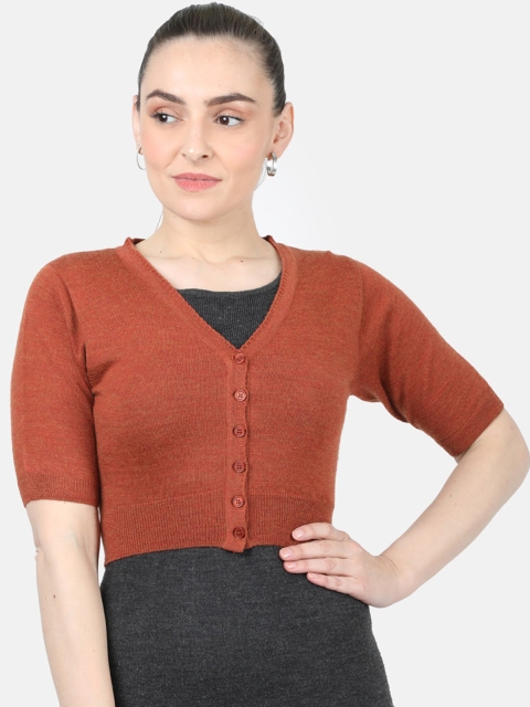 

Monte Carlo Women Brown Solid Cardigan Sweater