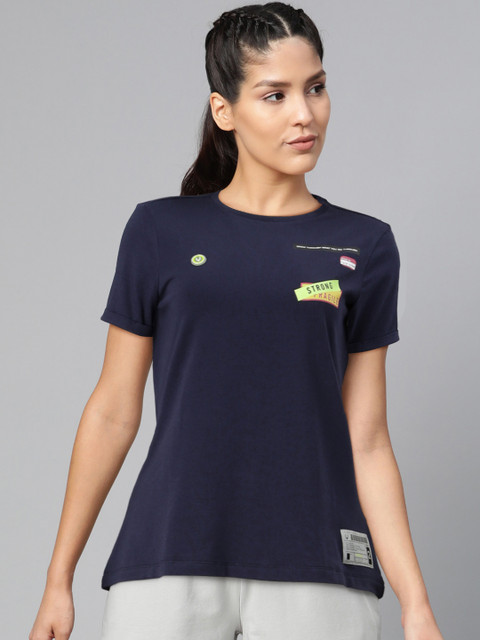 

Allen Solly Tribe Women Navy Blue Printed Round Neck T-shirt
