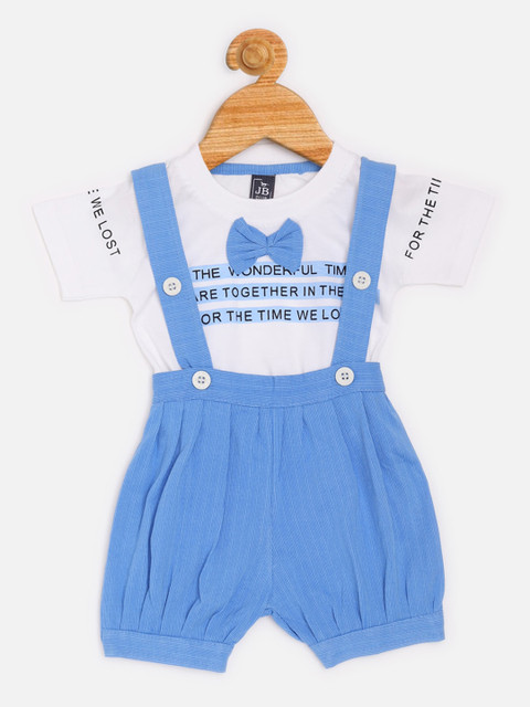 

Jaybee Kids White T-shirt and Blue Romper Set