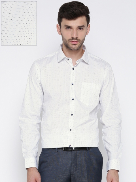 

Black Coffee White Printed Slim Formal Shirt