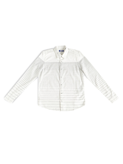 

Jack & Jones Boys White Slim Fit Horizontal Stripes Cotton Casual Shirt