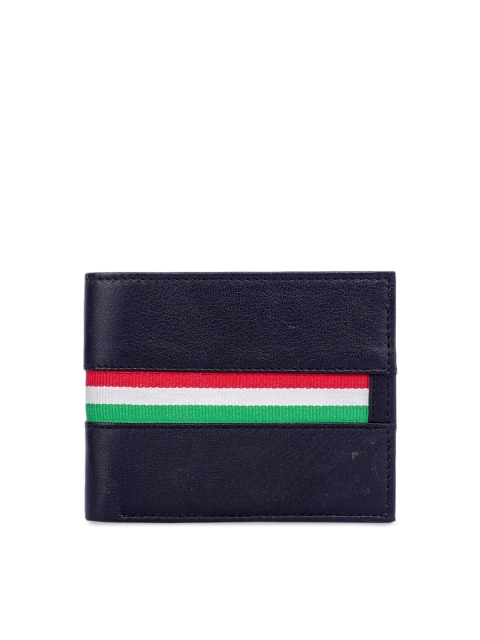 

LEISURES Men Blue & Red Striped Two Fold Wallet