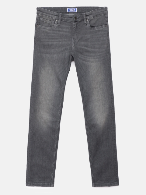 

Jack & Jones Boys Grey Skinny Fit Mid-Rise Clean Look Stretchable Jeans