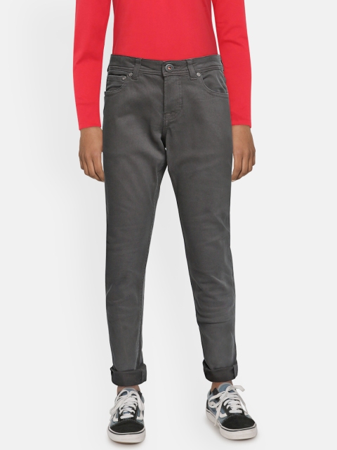 

Jack & Jones Boys Grey Regular Fit Mid-Rise Clean Look Jeans