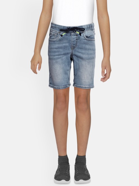 

Jack & Jones Boys Blue Solid Regular Fit Denim Shorts