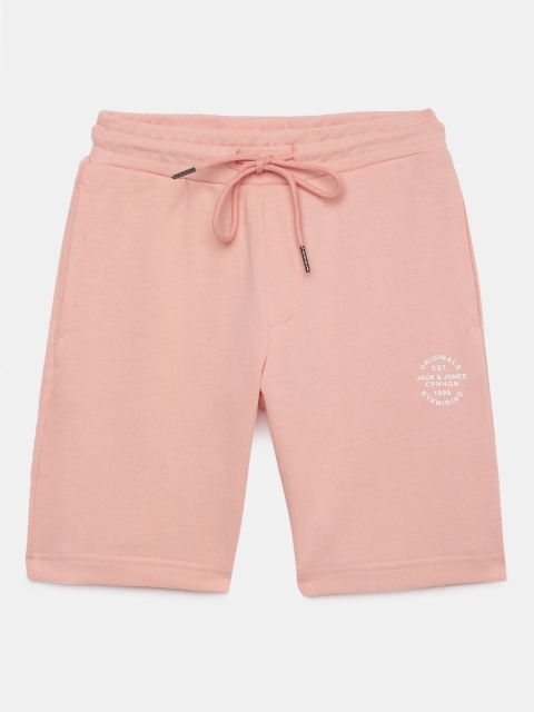 

Jack & Jones Boys Pink NAPIER Mid-Rise Regular Shorts