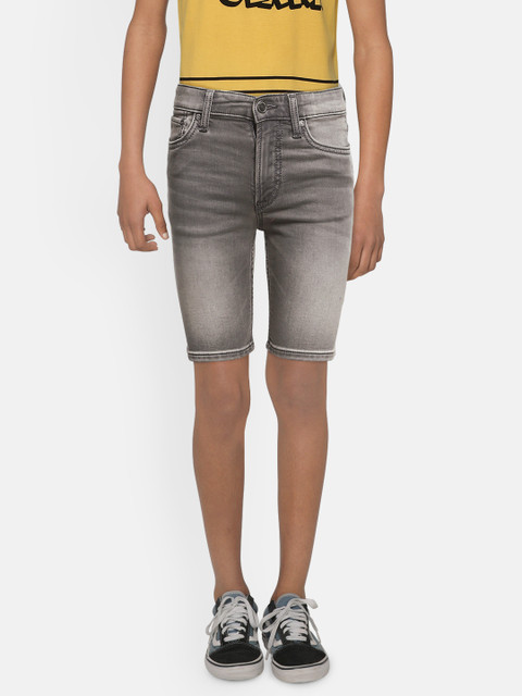 

Jack & Jones Boys Grey Washed RICK ORIGINAL Regular Fit Denim Shorts