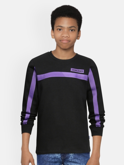 

Jack & Jones Boys Black Striped SUPER CELL Sweatshirt
