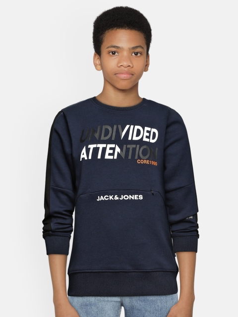 

Jack & Jones Boys Navy Blue Printed Sweatshirt