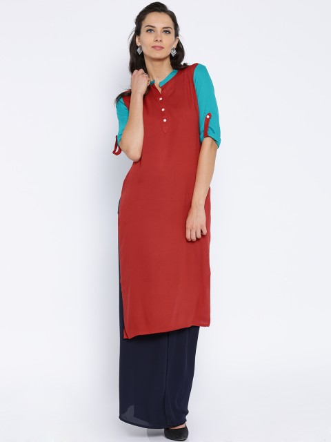 

Anouk Red & Green Kurta