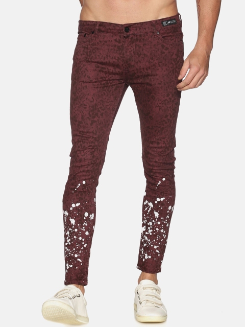 

KULTPRIT Men Maroon Skinny Fit Mid-Rise Clean Look Jeans