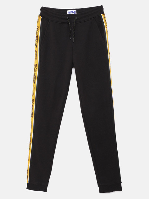 

Jack & Jones Boys Black & Yellow Side Striped Joggers