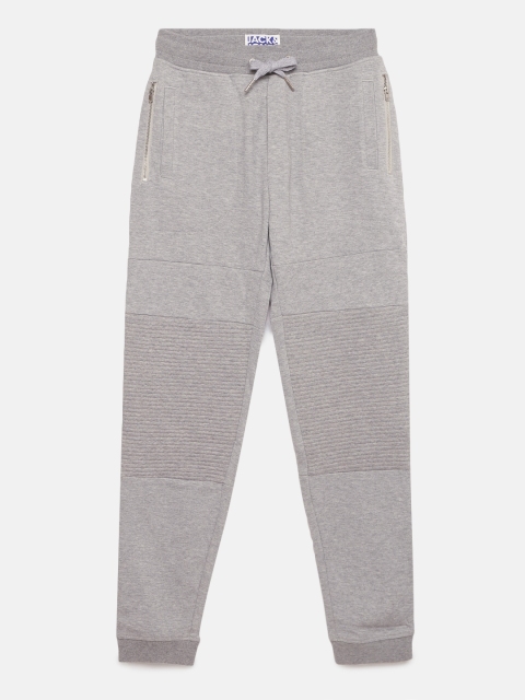 

Jack & Jones Boys Grey Melange Solid Joggers