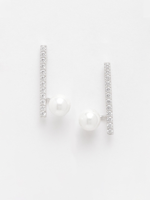 

Clara Silver-Toned Contemporary Studs