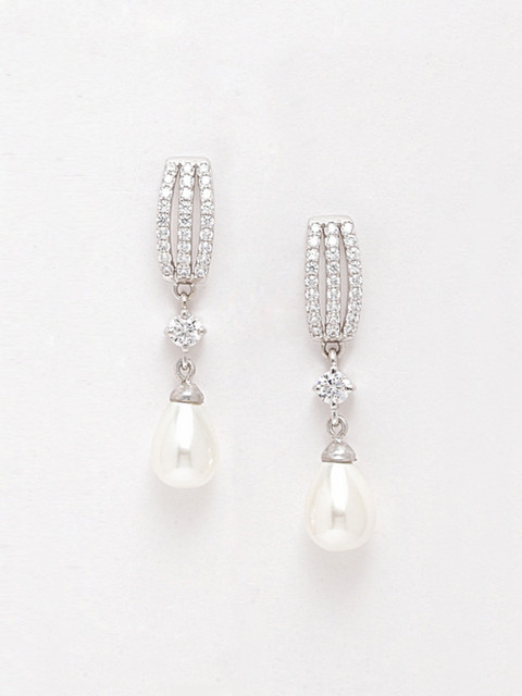 

Clara Silver-Toned Contemporary Drop Earrings