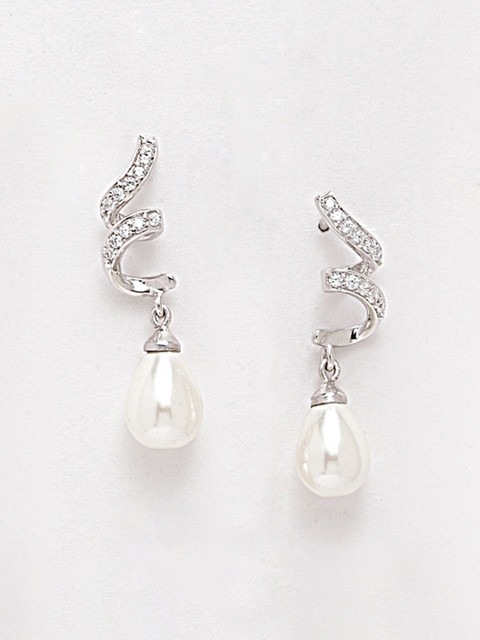 

Clara Silver-Toned Contemporary Drop Earrings