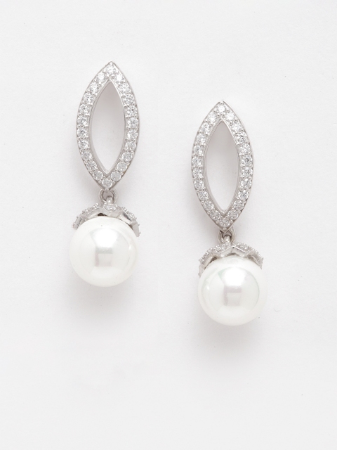 

Clara Silver-Toned Contemporary Drop Earrings