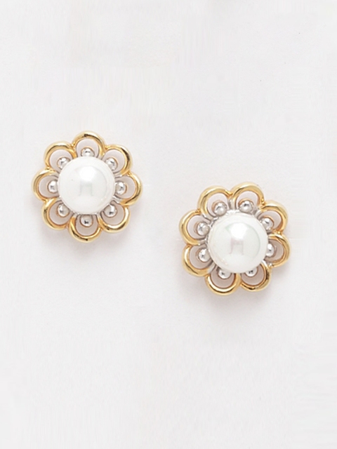 

Clara Silver-Toned Floral Studs