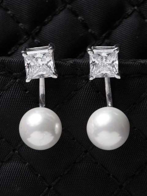

Clara Silver-Toned Contemporary Drop Earrings