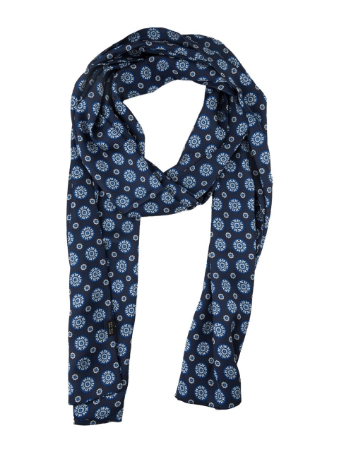 

The Tie Hub Men Blue Printed Silk Scarf