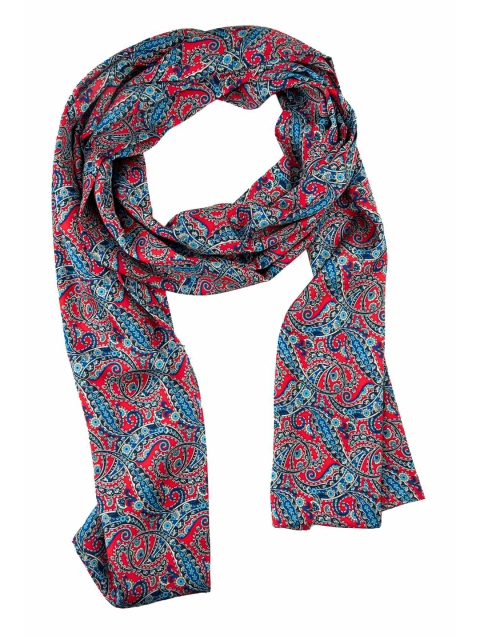 

The Tie Hub Men Red & Blue Printed Silk Scarf