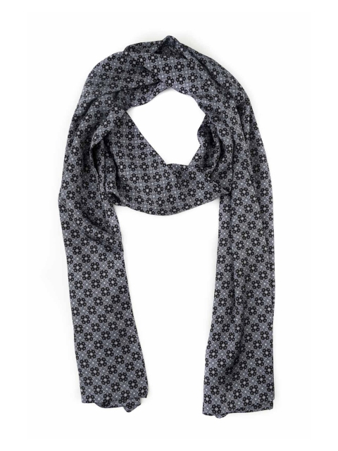 

The Tie Hub Men Grey & Black Printed Woolen Scarf