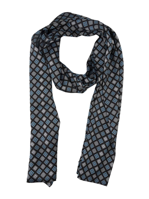 

The Tie Hub Men Black & Blue Printed Woolen Scarf