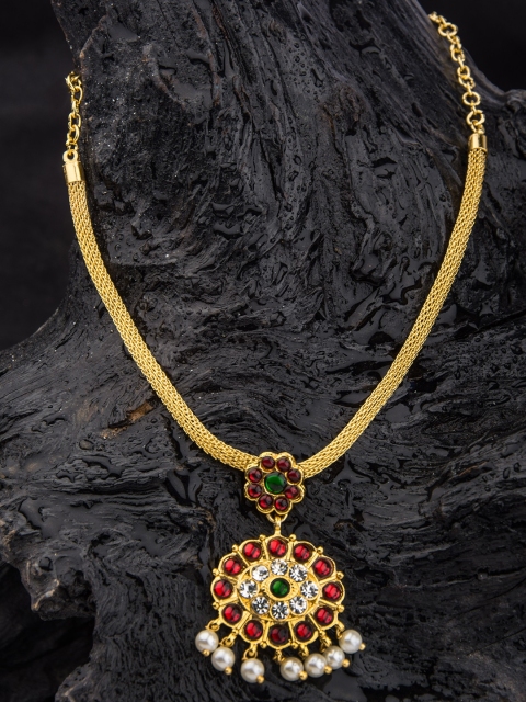 

Alankruthi Gold-Toned & Red Alloy Gold-Plated Handcrafted Necklace