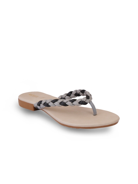 

SCENTRA Women Black Colourblocked Open Toe Flats