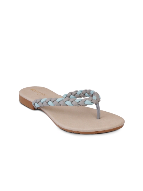 

SCENTRA Women Grey Colourblocked Open Toe Flats