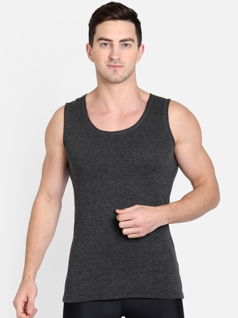 

DYCA Men Charcoal Grey Sleeveless Thermal T-shirt