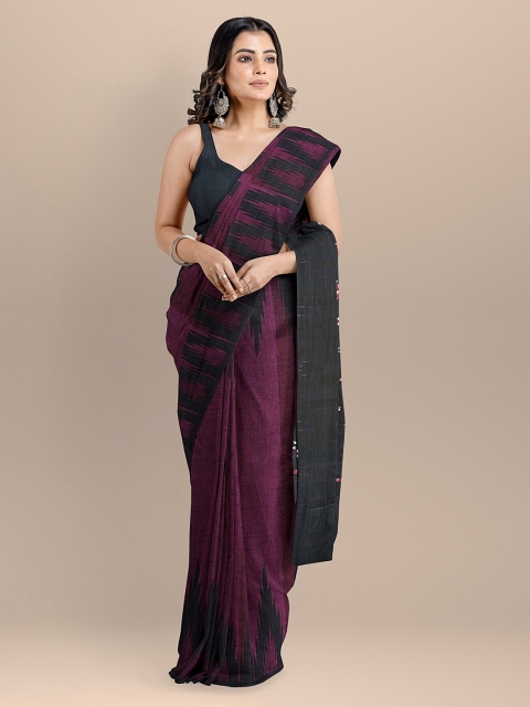 

BharatSthali Purple Pure Cotton Woven Design Sambalpuri Saree