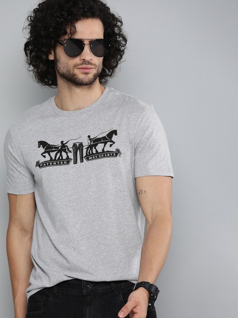 

Levis Men Grey Printed Pure Cotton Round Neck T-shirt