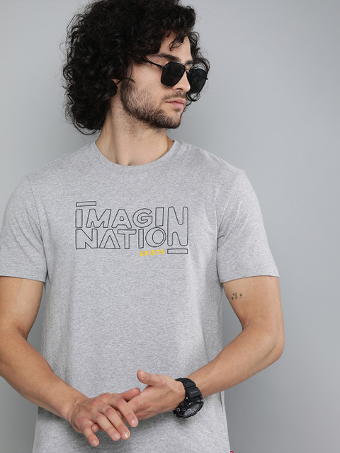 

Levis Men Grey Printed Round Neck Pure Cotton T-shirt