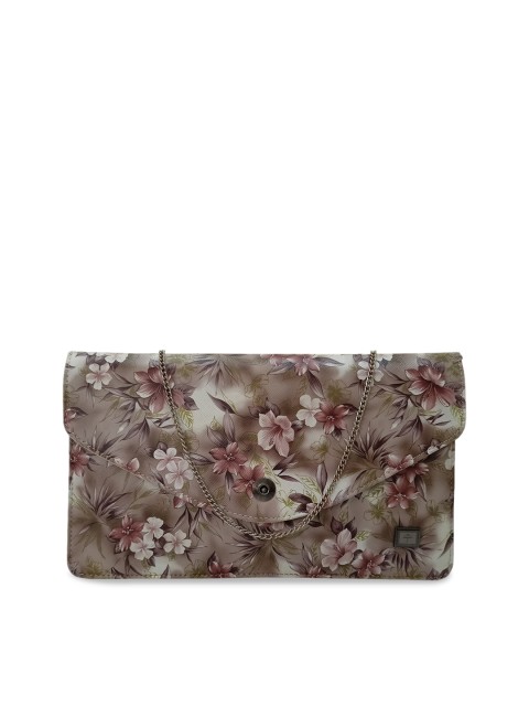 

Spice Art Brown & Pink Printed Envelope Clutch