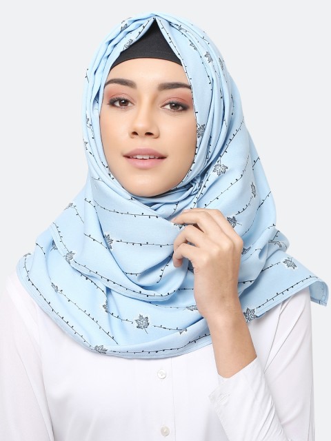 

MOMIN LIBAS Women Blue & Black Printed Hijab