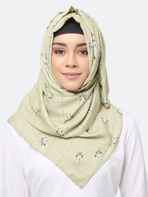 

MOMIN LIBAS Women Beige & Black Printed Hijab Scarf