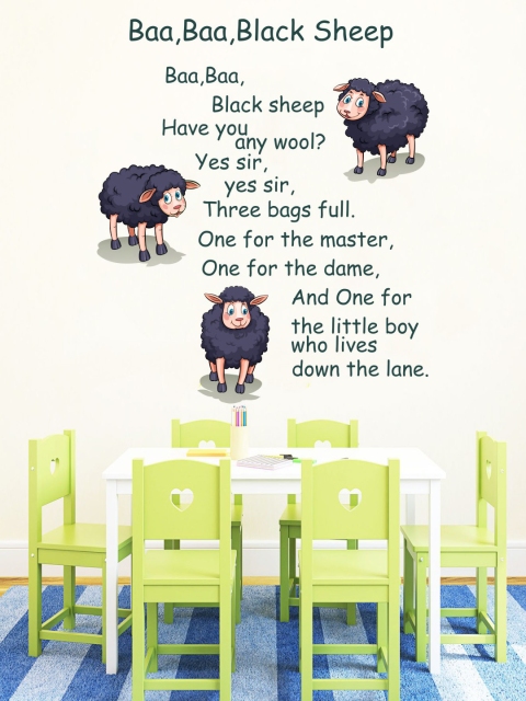 

rawpockets Black Baa Baa Black Sheep Poem Vinyl Wall Sticker