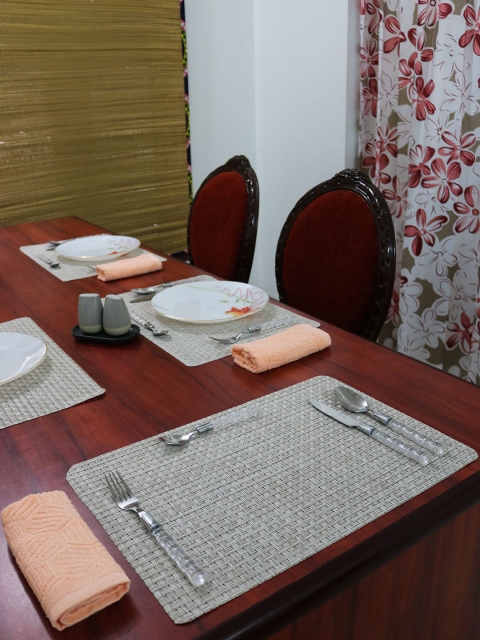 

Shresmo Set of 6 Beige Woven-Design Table Placemats